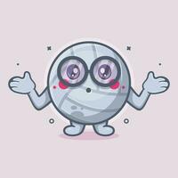 funny volleyball ball character mascot with confused gesture isolated cartoon in flat style design vector