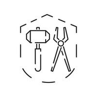 Blacksmith line icon. Sledgehammer icon from general collection. Vector, hammer outline icon isolated on white background. Symbol for web and mobile. vector