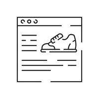 zapatero línea icono. zapato Rasgado único icono vector. contorno zapato Rasgado único signo. aislado contorno símbolo ilustración. vector