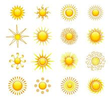Dom íconos vector símbolo colocar. colección de Dom estrellas para utilizar en como logo o clima icono. verano símbolo. varios íconos con rayos vector ilustración