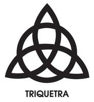 Triquetra in circle Trikvetr knot shape Trinity knot icon black color. Wiccan symbol for protection. Divination symbol, ancient occult symbols. vector