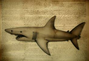 Shark book draw strange. Generate Ai photo