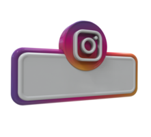 sociale media icona logo inferiore terzo ragnatela bandiera 3d design rendere png