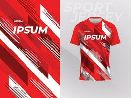 red jersey sport mockup template for soccer, football, racing, gaming, motocross, cycling, and running vector