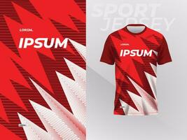 red jersey sport mockup template for soccer, football, racing, gaming, motocross, cycling, and running vector