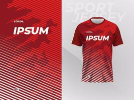 red jersey sport mockup template for soccer, football, racing, gaming, motocross, cycling, and running vector