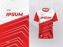 red jersey sport mockup template for soccer, football, racing, gaming, motocross, cycling, and running vector