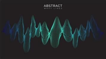 abstract wavy lines with black background vector