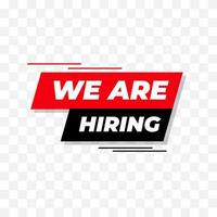 isolated we are hiring sign vector. suitable for paper sticker and recruitment services vector