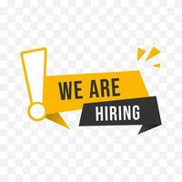 isolated we are hiring sign vector. suitable for paper sticker and recruitment services vector