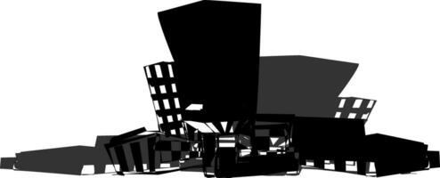 black and white city skyline vector