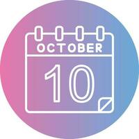 10 octubre vector icono