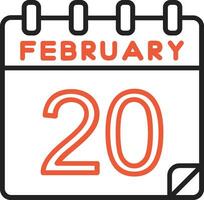 20 February Vector Icon