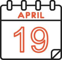 19 April Vector Icon