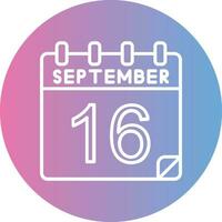 16 September Vector Icon