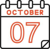 7 7 octubre vector icono