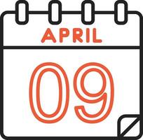 9 April Vector Icon