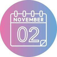 2 noviembre vector icono