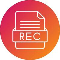 REC File Format Vector Icon