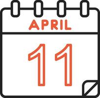 11 April Vector Icon