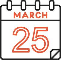 25 March Vector Icon