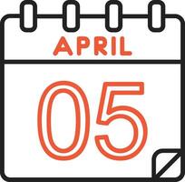 5 April Vector Icon