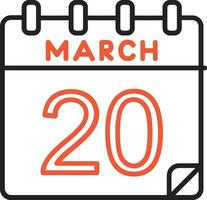 20 March Vector Icon