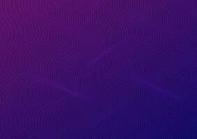Abstract Technology Background The moving dot lines curve beautifully on a purple and blue gradient background. vector
