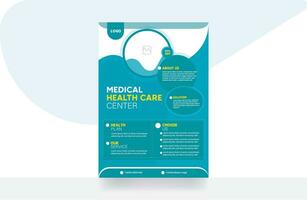 Medical clinic flyer corporate healthcare banner medical flyer background template vector