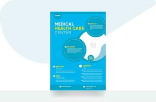 Medical clinic flyer corporate healthcare banner medical flyer background template vector