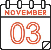 3 November Vector Icon