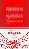 World Thrombosis Day template with blood clots in the blood vessels vector