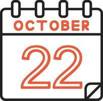 22 October Vector Icon