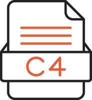 C4 File Format Vector Icon