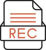 REC File Format Vector Icon