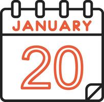 20 January Vector Icon