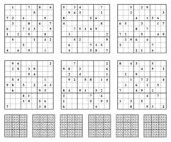Sudoku game set  with answers Vector. vector