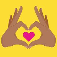 Heart sign hands flat illustration vector