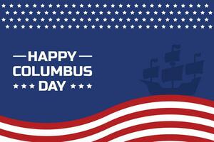 illustration vector graphic happy columbus day greeting card background with waving flag