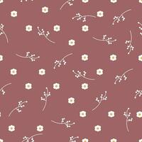 Vector seamless pattern with small flower design in cartoon style design for textile