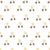 Vector cute cherry seamless pattern cartoon animal background design for textile fabric wrapping