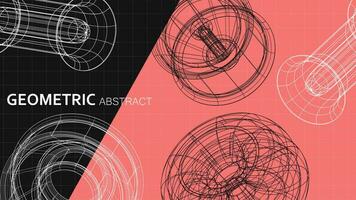 background shape geometric abstract design 3d wireframe effect. vector illustration graphic.