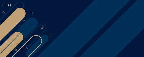 Dark blue banner background composition with diagonal lines and rounded corner square shapes vector