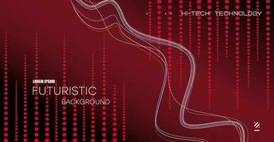 Abstract red gradient background. Equalizer image with dynamic lines. Technological poster, schedule. vector