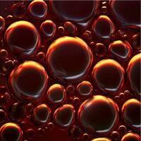 vector cosmético esencia, líquido burbuja, molécula antioxidante de líquido burbuja en agua 3d antecedentes. foto
