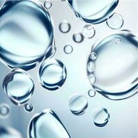Vector Cosmetic essence, liquid bubble, molecule antioxidant of liquid bubble on water 3d background. photo