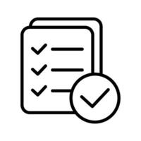 Thin line checklist, report icon on white background vector