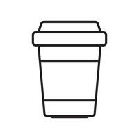 Hot coffee cup vector icon. Paper coffee cup icon isolated on white background.