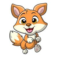 Cute fox cartoon on white background vector