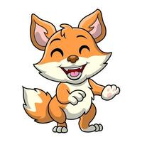 Cute fox cartoon on white background vector